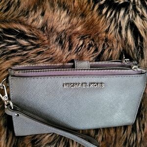 Michael Kors Silver Wristlet